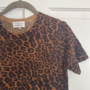 White + Warren cashmere leopard tee